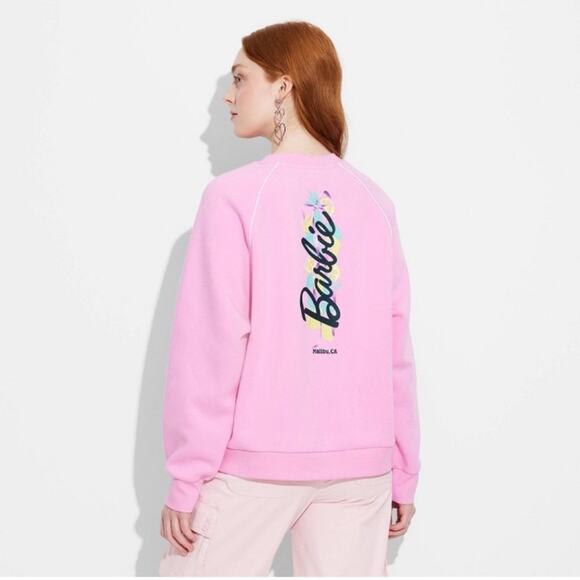 NWT Barbie Logo Women's Barbie Lemons Logo Graphic Sweatshirt Pink Size XL - Picture 3 of 15